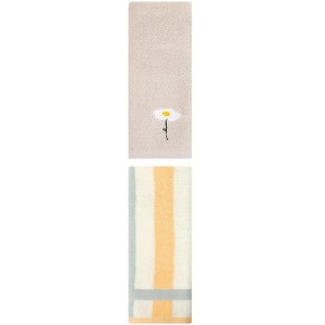 REGALWOVEN Chic Pattern Cotton Soft Absorbent Hand Towels for Bathroom 13" x 30"/13" x 29" 2 Pcs - 1 of 4