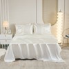 Satin Comforter Set with Sheet Set –Like Bed in a Bag, Ruffled Pinch Pleat Bedding, Luxury Soft Silky Quilt Set with Cushion Cover - 3 of 4