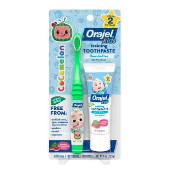 Orajel Kids Cocomelon Fluoride-Free Training Toothpaste & Brush