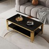 NicBex Modern 19.69" Square Coffee Table with Tempered Glass Top and Steel Frame for Living Room and Bedroom - 2 of 4