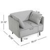 NicBex Vintage Accent Chair with Polyester Upholstery,Arm Chair with Solid Wood Frame and Steel Legs,Lounge Chair for Bedroom,Reading Room - 3 of 4