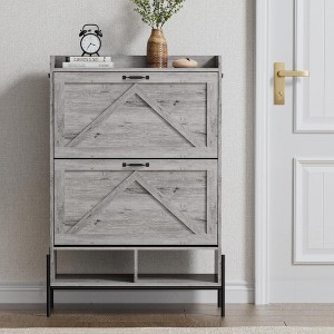 Shoe Cabinet with 2 Flip Drawers - 1 of 4
