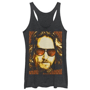 Women's The Big Lebowski The Dude Text Poster Racerback Tank Top - 1 of 3