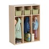 ECR4Kids Streamline 3-Section Coat Locker, Toddler Size, Natural - 3 of 4