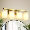 DORESshop 4-Light KD Gold Bathroom Wall Sconce, Modern Vanity Light with White Frosted Glass Shades for Vanity, Bedroom (Bulb Not Included) - 2 of 4