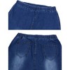 Anna-Kaci Women's Elastic Waist Distressed Flared Long Bell Bottom Denim Jeans - 4 of 4