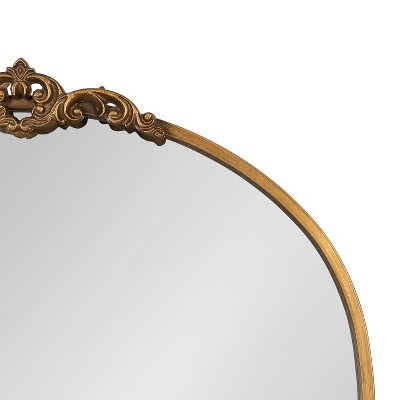 Gold Ornate Arched Wall Mirror with Garland Detailing