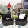 Costway 2PCS Patio Rattan Armless Sofa Sectional Furniture Conversation W/ Cushion - 3 of 4