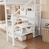 Twin Size Loft Bed with Stairs Metal Full Loft Bed with Storage Shelves High Loft Bed with Wardrobe for Kids Teens Black - 3 of 4