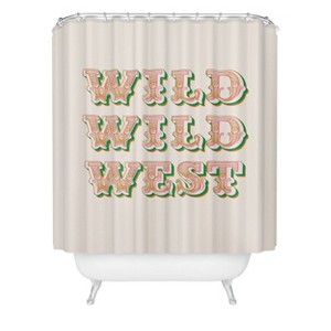 Deny Designs The Whiskey Ginger Cool Retro Red Green 'Wild Wild West' Shower Curtain - 1 of 3