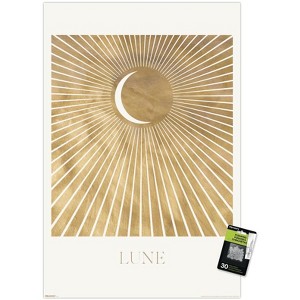 Trends International Reinders: Sun & Moon - Moon - Lune Unframed Wall Poster Print Clear Push Pins Bundle 22.375" x 34" - 1 of 4