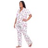 Women's Plus Size Short Sleeve Top and Pants Pajama Set - White Mark - 3 of 4