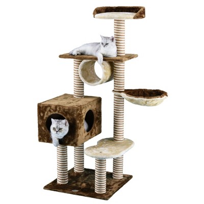 Go Pet Club 56" Cat Tree Condo with Sisal Scratching Posts F3017 - Beige/Brown