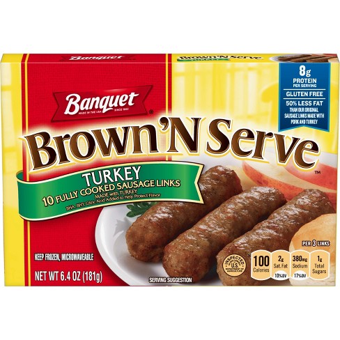 Banquet Frozen Brown'N Serve Frozen Turkey Links - 6.4oz - image 1 of 3