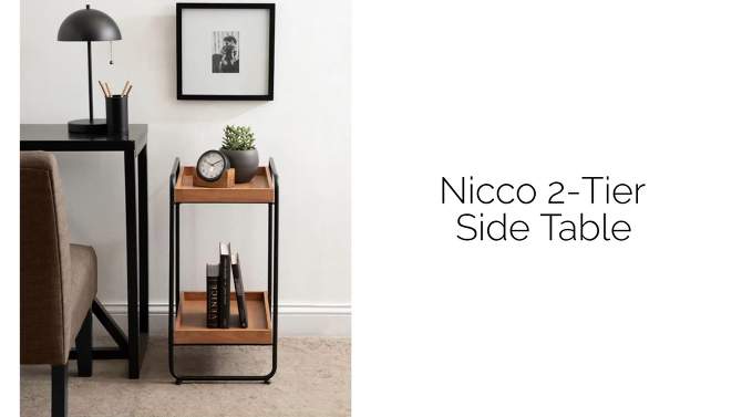 Kate and Laurel Nicco Rectangle MDF Side Table, 13x16x26, White, 2 of 10, play video