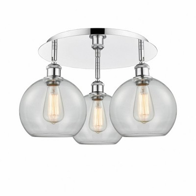 Athens - 3 Light Flush Mount In Industrial Style-10.5 Inches Tall and 19.75 Inches Wide