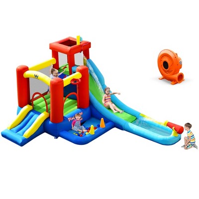 Costway 9-in-1 Inflatable Water Slide Kids Bounce Castle Giant Splash ...