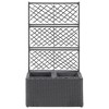vidaXL Raised Bed Black Poly Rattan Medium Planters Planter - 2 of 4