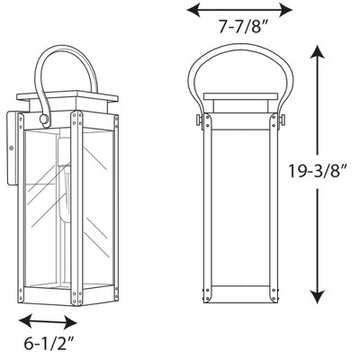 Union Square Stainless Steel Lantern Sconce with Clear Glass