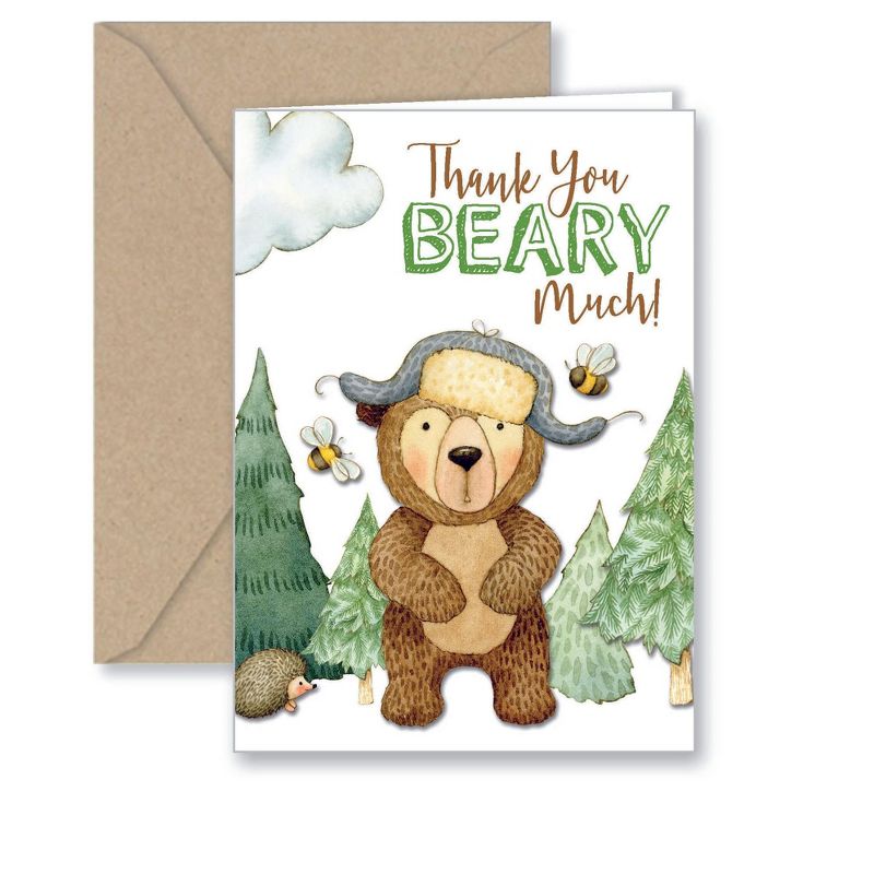 Paper Frenzy Bear Thank You Note Cards & Kraft Envelopes -- 25 pack, 1 of 3