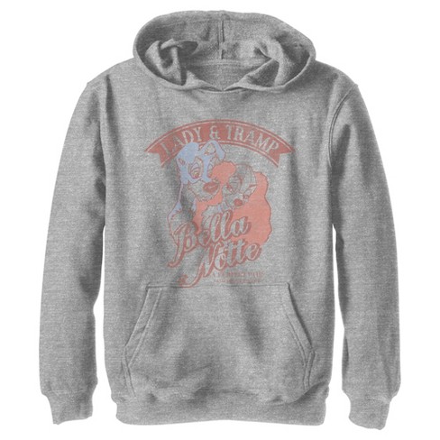 Boy's Lady And The Tramp Perfect Pair Retro Sketch Pull Over Hoodie ...