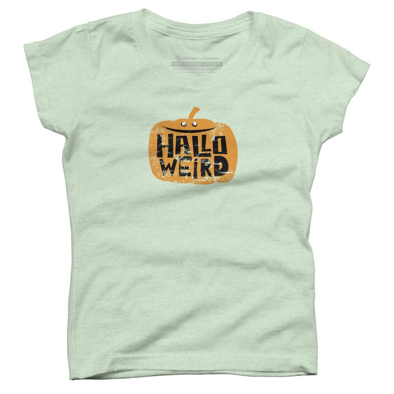 Girl's Design By Humans Halloween Halloweird By Spindriftdesigns T-Shirt, 1 of 3