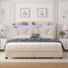 TiramisuBest Storage Headboard - Beige Fabric Design - 2 of 4