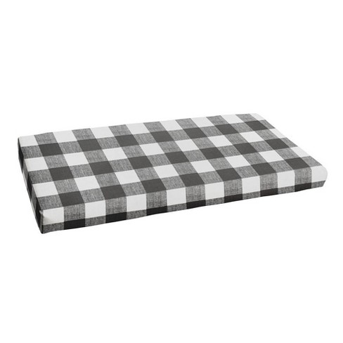 Sunbrella 60 x 19 x 3 Canvas Outdoor Corded Bench Cushion Black