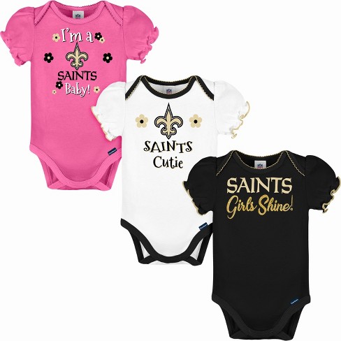 New Orleans Saints Newborn & Infant Team Logo Bodysuit - Black