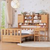 Twin Size Wood Platform Bed with Bookshelf, Built-in Desk and Matching Chair - 2 of 4