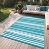 Outdoor Rug Waterproof Patio Rug, Reversible Plastic Outside Carpet, Striped Camping Straw Rugs, for RV Deck Balcony Backyard - 2 of 4