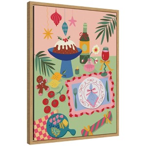 Kate & Laurel All Things Decor Sylvie Framed Canvas Christmas Dessert by Rachel Lee - 1 of 4