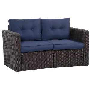 Resenkos 2 Pieces Patio Wicker Corner Sofa Set, Outdoor Sectional Furniture, - 1 of 4