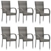 vidaXL Gray Poly Rattan Stackable Patio Chairs - Outdoor Dining Chairs Set - Water-Resistant and Lightweight - Ideal for Garden, Patio, Terrace. - 2 of 4