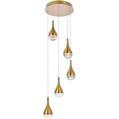 Elegant Lighting Amherst 5 - Light Pendant in  Satin Gold