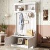 ORRD Hall Tree with Storage Bench, 4-in-1 Entryway Organizer with Shoe Storage & Coat Racks for Entryway, Modern Mudroom Bench for Hallway,White - 2 of 4