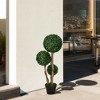 HOMCOM Artificial Plant for Home Decor Indoor & Outdoor Fake Plant Artificial Tree in Pot, Ball Boxwood Topiary Tree - 2 of 4