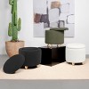 Kumasinova 18" Faux Shearling Round Storage Ottoman,Multi-Functional Ottoman Foot Rest with Wooden Legs,Foot Stool for Living Room & Bedroom,Black - 4 of 4