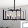 8-Light 27'' Square / Rectangle Candle-Style Geometric Chandelier Black for Dining Room, Kitchen or Hallway - 4 of 4