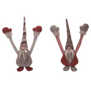 Transpac Plush Christmas Hanging Gnome Set of 2 Christmas Home Decorations - 1 of 1