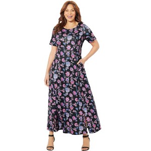 Catherines Women's Plus Size Scoopneck Maxi Dress - 1 of 4