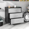 Munora - 3-Drawer Rolling Tool Cabinet with Workbench Top - 16.54"D x 29.53"W x 34.65"H - Black/Grey - 2 of 4