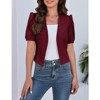 WhizMax Women's Summer Blazers Casual Short Puff Sleeve Open Front Office Blazers Bussiness Jackets Work Suit - 3 of 4