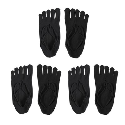 Unique Bargains Invisible Five Fingers Socks Breathable Soft Fashion No Show Socks for Women 3 Pairs