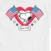 Men's - Peanuts - Snoopy Since 1776 Flag Heart Short Sleeve Graphic T-Shirt - 2 of 4