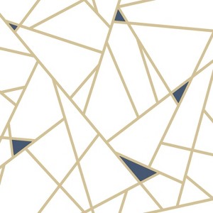 RoomMates Fracture Gold Peel and Stick Wallpaper: Removable Vinyl, Geometric Abstract, Modern Decor, 28.18 Sq Ft Coverage - 1 of 4