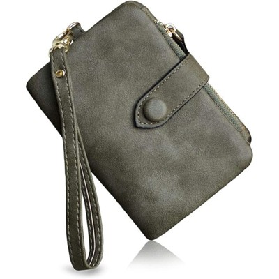 BEAFUP Womens Bifold Wallets,RFID Blocking Leather Wallet with 15 Card Slots and ID Window & Zipper Coin Purse for Daily Use,Commuting