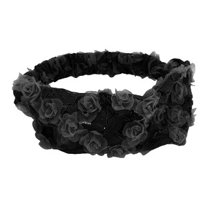 Unique Bargains Women's Floral Lace Wide Design Headband 1 Pc - 1 of 4
