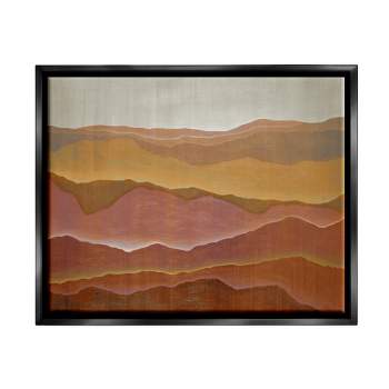 Stupell Industries Warm Glowing Mountain Range Overlay Desert Landscape Floater Canvas Wall Art