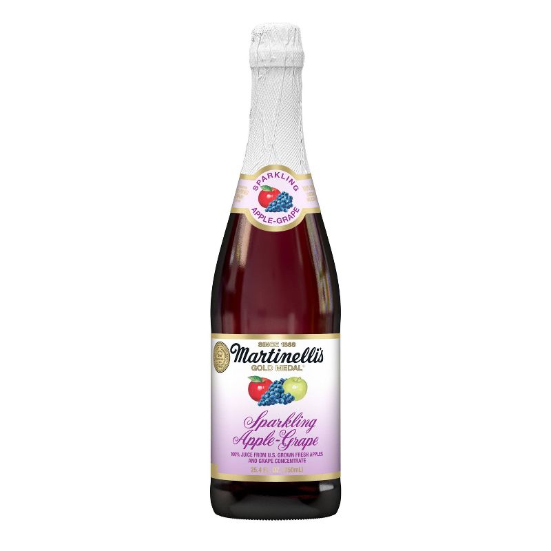 Martinelli&#39;s Apple Grape Sparkling Cider - 25.4 fl oz Glass Bottles, 1 of 5